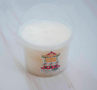 25 oz medium tub of pink cotton candy with lid and handle