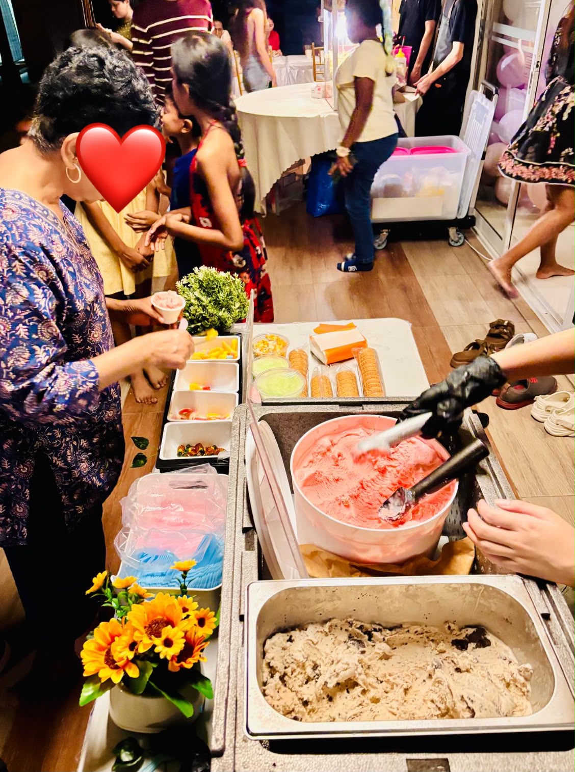 Sweet treat live station with ice cream and gummies