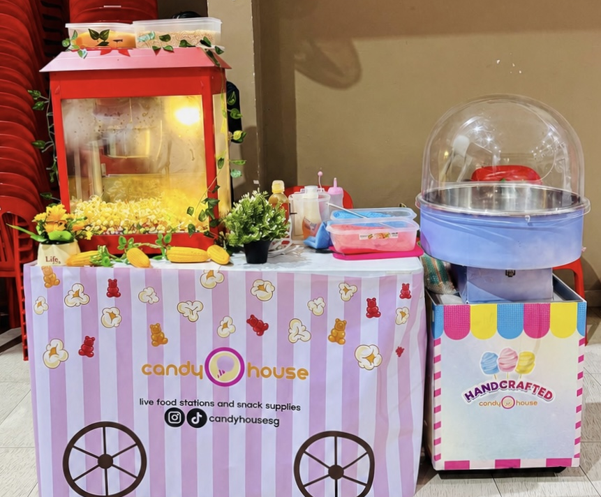 Candy House live station cart at a branded event