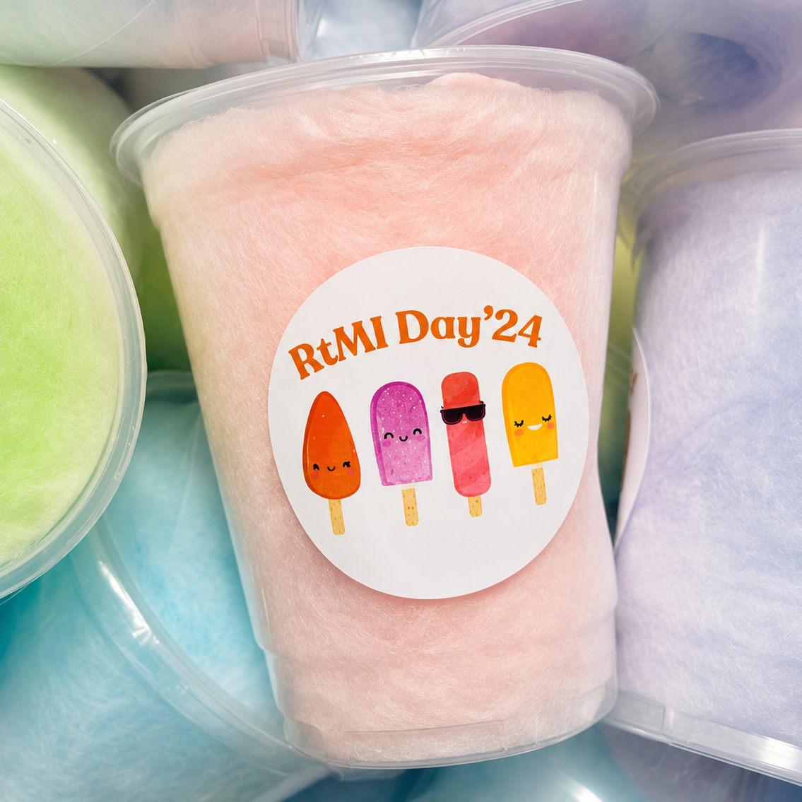 Pre-packaged cotton candy cups