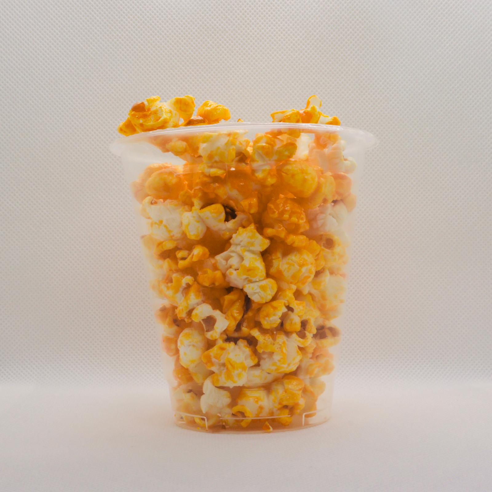 Heat-sealed pre-packaged popcorn cups
