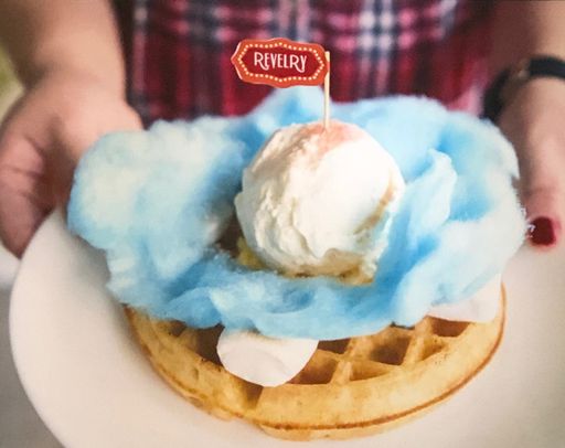 Dessert topped with Candy House candy floss